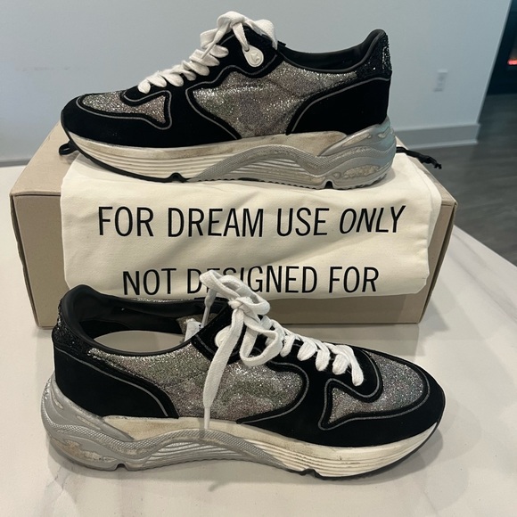 Golden Goose Women's Running Sole Glitter Suede Sneakers - Picture 3 of 7